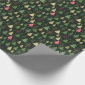 Traditionele moderne kerstbomen groen cadeaupapier (Hoek)