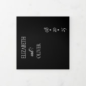 Traditionele moderne Klassiek | Zwart withuwelijk Drieluik Uitnodiging (Cover)