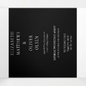 Traditionele moderne Klassiek | Zwart withuwelijk Drieluik Uitnodiging (Binnenkant midden)