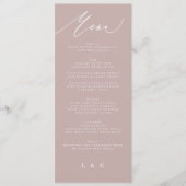 Traditionele moderne roze kalligrafie menu (Voorkant)