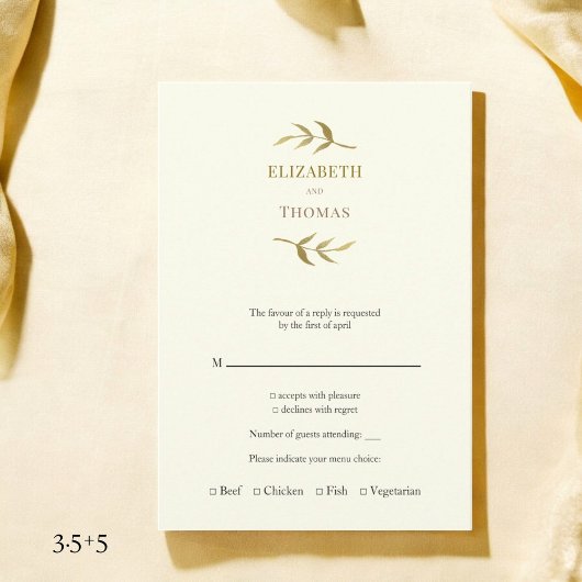 Traditionele moderne trouw RSVP kaart