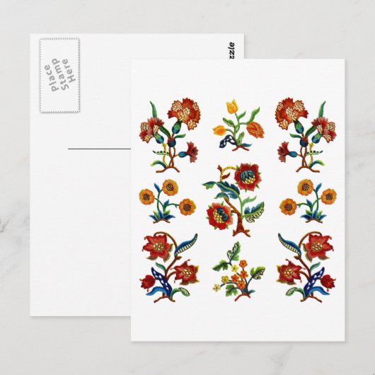 Traditionele Monmouth Jacobean borduurwerk Briefkaart (Voorkant / Achterkant)