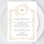 Traditionele Monogram Blush Crest Elegante Bruilof Menu<br><div class="desc">Traditionele Monogram Blush Crest Elegant Wedding __________________________ *** Dit ontwerp maakt deel uit van een collectie*** Ervaar de charme van tijdloze elegantie met mijn officiële Traditional Monogram Wreath Classic en Elegant Wedding Collectie. Dit collectie heeft gepersonaliseerde monogrammeerde design met een ingewikkeld geweven krans en lijst, die de essentie van een...</div>