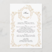 Traditionele Monogram Blush Crest Elegante Bruilof Menu (Voorkant)