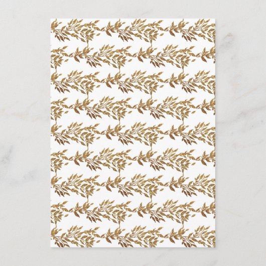 Traditionele Monogram Blush Crest Elegante Bruilof Menu (Achterkant)