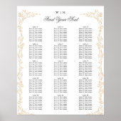 Traditionele Monogram Blush Crest Elegante Bruilof Poster (Voorkant)