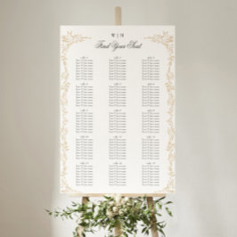 Traditionele Monogram Blush Crest Elegante Bruilof Poster