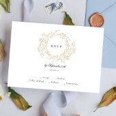 Traditionele Monogram Blush Crest Elegante Bruilof RSVP Kaartje