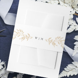 Traditionele Monogram Blush Crest Elegante Bruilof Uitnodigingen Wikkel