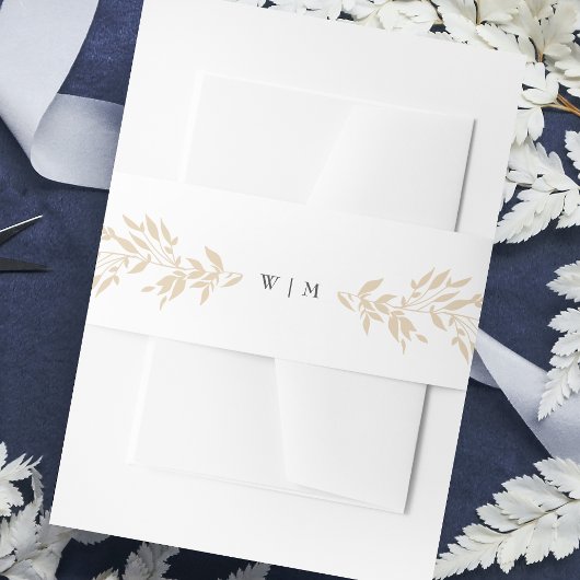 Traditionele Monogram Blush Crest Elegante Bruilof Uitnodigingen Wikkel