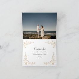 Traditionele Monogram Crest Classic Elegante Bruil Bedankkaart