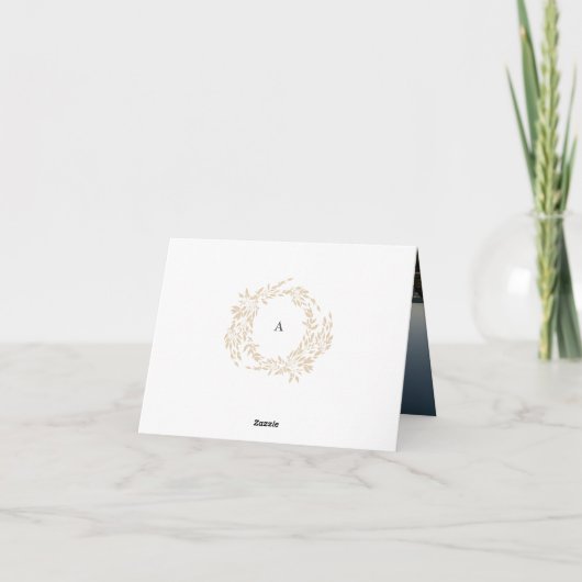 Traditionele Monogram Crest Classic Elegante Bruil Bedankkaart (Achterkant)