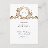 Traditionele Monogram Crest Classic Elegante Bruil Informatiekaartje (Voorkant)