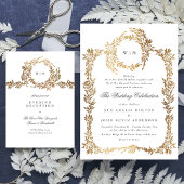 Traditionele Monogram Crest Classic Elegante Bruil Informatiekaartje