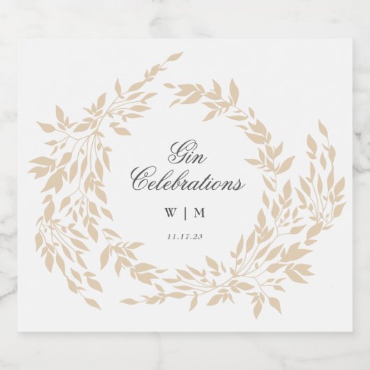 Traditionele Monogram Crest Classic Elegante Bruil Likeurfles Etiket (Enkel label)