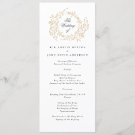 Traditionele Monogram Crest Classic Elegante Bruil Programmakaart