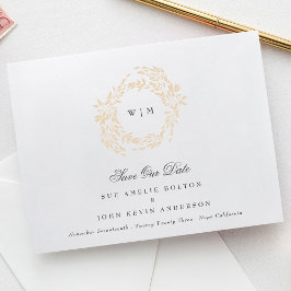 Traditionele Monogram Crest Classic Elegante Bruil Save The Date