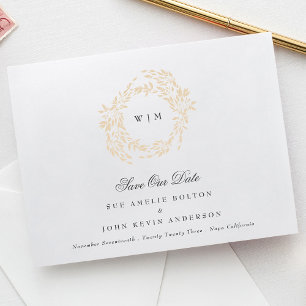 Traditionele Monogram Crest Classic Elegante Bruil Save The Date