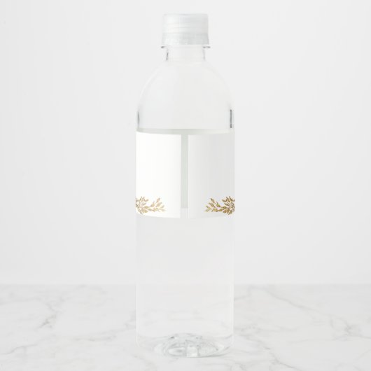 Traditionele Monogram Crest Classic Elegante Bruil Waterfles Etiket (Achterkant)