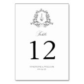 Traditionele Monogram Crest Floral Elegant Huwelij Kaart (Achterkant)