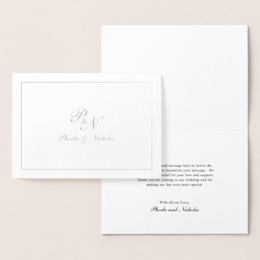 Traditionele Monogram Formele Bruiloft Folie Kaarten (Display)