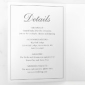 Traditionele monogram Formele foto grijze bruiloft Drieluik Uitnodiging (Binnenzijde eerst)