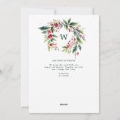 Traditionele monogram krans één foto Kerstmis Feestdagenkaart (Achterkant)