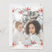 Traditionele monogram krans foto Kerstmis Feestdagenkaart (Voorkant)