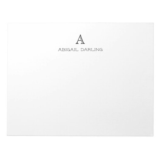 Traditionele monogram naam notitieblok (Voorkant)