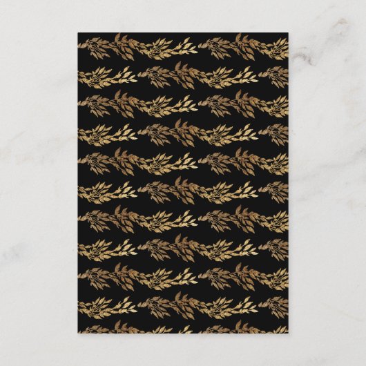 Traditionele Monogram Zwart Crest Klassieke Bruilo Informatiekaartje (Achterkant)