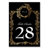 Traditionele Monogram Zwart Crest Klassieke Bruilo Kaart (Voorkant)