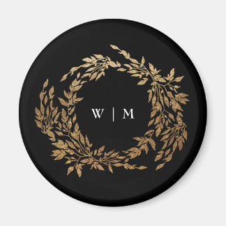 Traditionele Monogram Zwart Crest Klassieke Bruilo Magneet