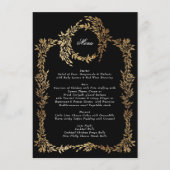 Traditionele Monogram Zwart Crest Klassieke Bruilo Menu (Voorkant)