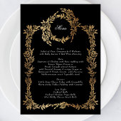 Traditionele Monogram Zwart Crest Klassieke Bruilo Menu