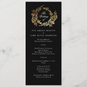 Traditionele Monogram Zwart Crest Klassieke Bruilo Programmakaart (Voorkant)