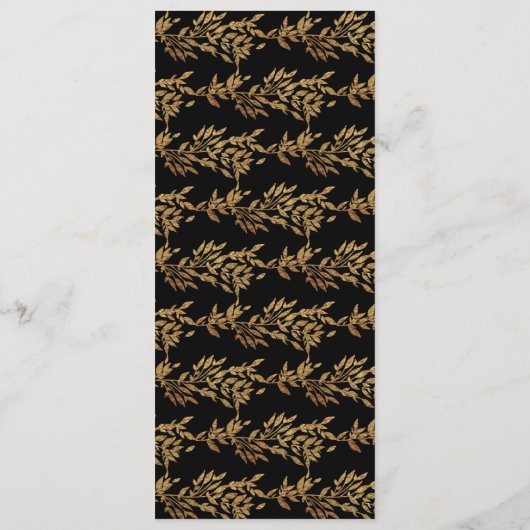 Traditionele Monogram Zwart Crest Klassieke Bruilo Programmakaart (Achterkant)