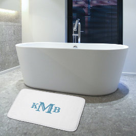 Traditionele monogrammen Blauw & Wit Badmat