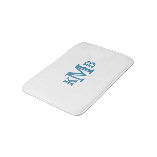 Traditionele monogrammen Blauw & Wit Badmat (Gekanteld)