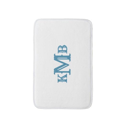 Traditionele monogrammen Blauw & Wit Badmat (Voorkant Verticaal)