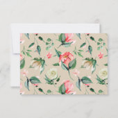 Traditionele mooie roze Waterverf Rose Bouquet RSVP Kaartje (Achterkant)