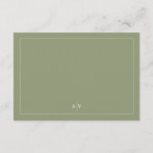 Traditionele mosgroene trouwwebsite informatiekaartje (Achterkant)