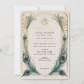 Traditionele moslim pauw bruiloft kaart (Voorkant)