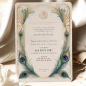 Traditionele moslim pauw bruiloft kaart