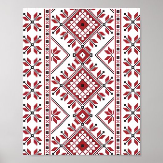 Traditionele Motif, Roemeens traditioneel Motif T- Poster (Voorkant)