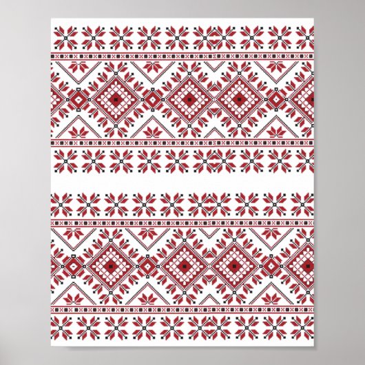 Traditionele Motif, Roemeens traditioneel Motif T- Poster (Voorkant)