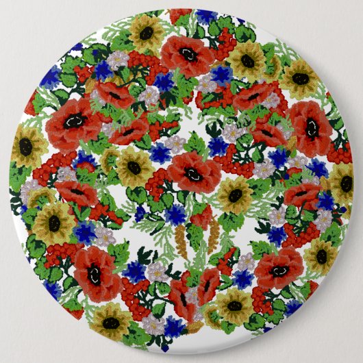 Traditionele Motif, Roemeens traditioneel Motif T- Ronde Button 6,0 Cm (Voorkant)