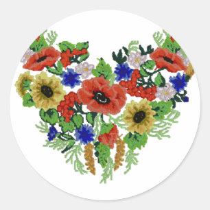 Traditionele Motif, Roemeens traditioneel Motif T- Ronde Sticker