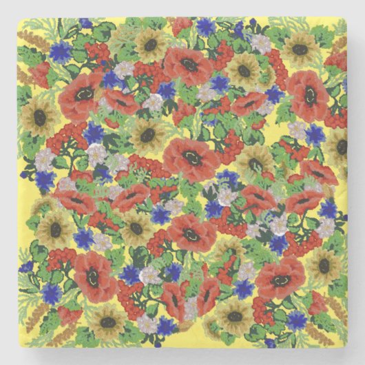 Traditionele Motif, Roemeens traditioneel Motif T- Stenen Onderzetter (Voorkant)