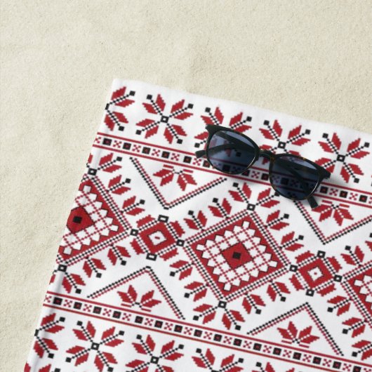 Traditionele Motif, Roemeens traditioneel Motif T- Strandlaken (In situ)