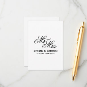 Traditionele Mr & Mrs bruiloft bijlage kaart
